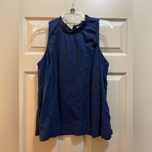 Crown & Ivy Navy Linen Tank Top Blouse